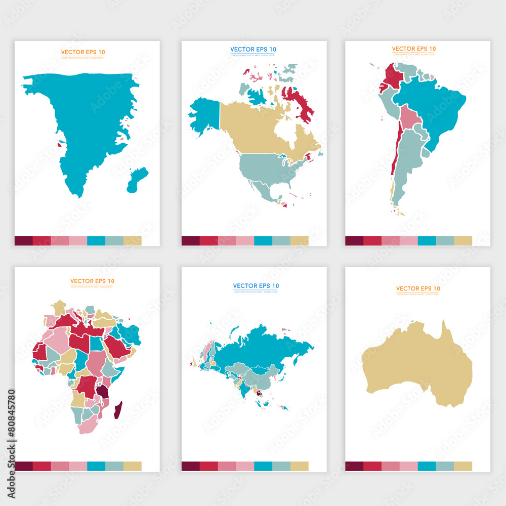 Obraz premium Vector Abstract political map.