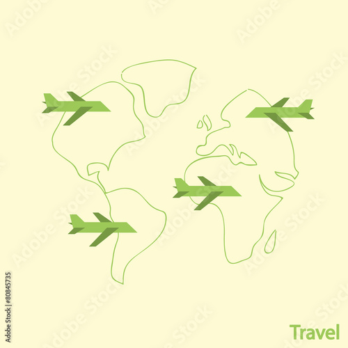 Airlines Travel, vector illustration