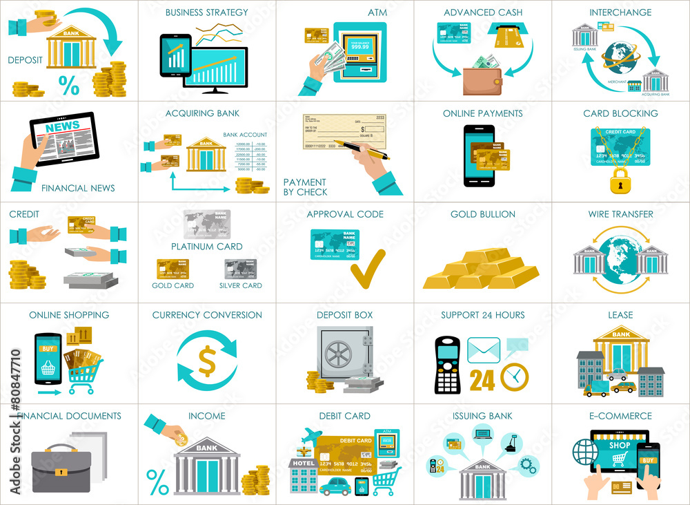 Big bank set. vector Big bank set. vector
