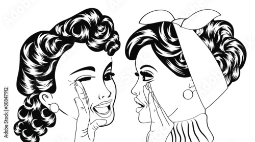 pop art retro women in comics style that gossip