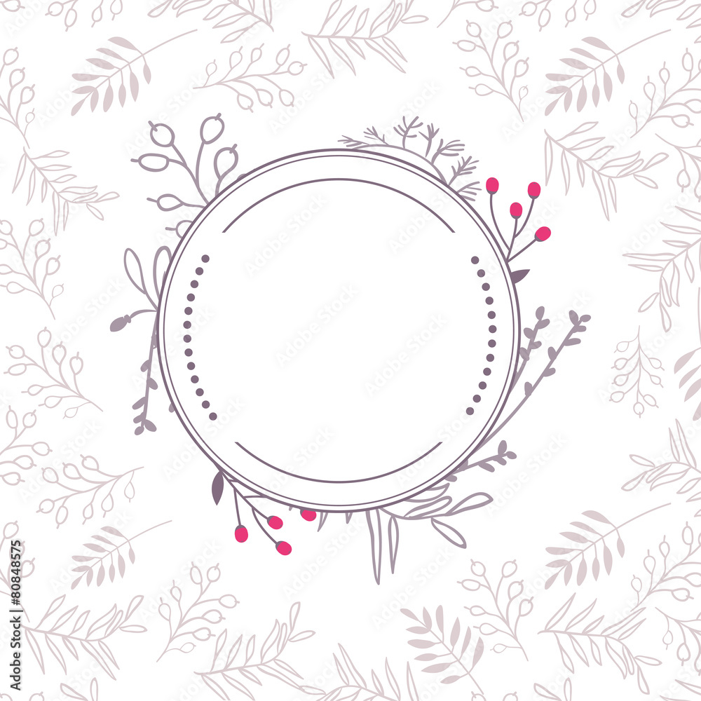 Floral vector frame isolated