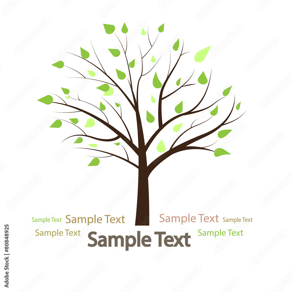 Obraz premium Stylized vector tree. Creative eco background.