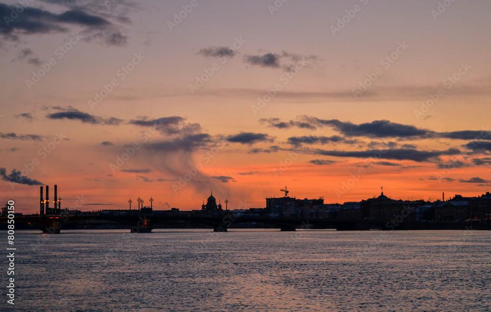 Fototapeta premium Закат над Невой