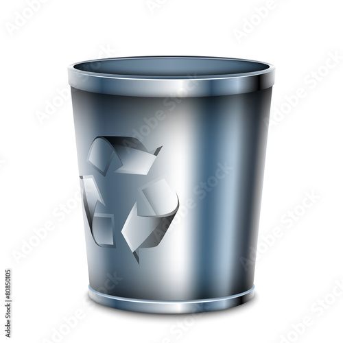 Recycle bin icon, vector illustration