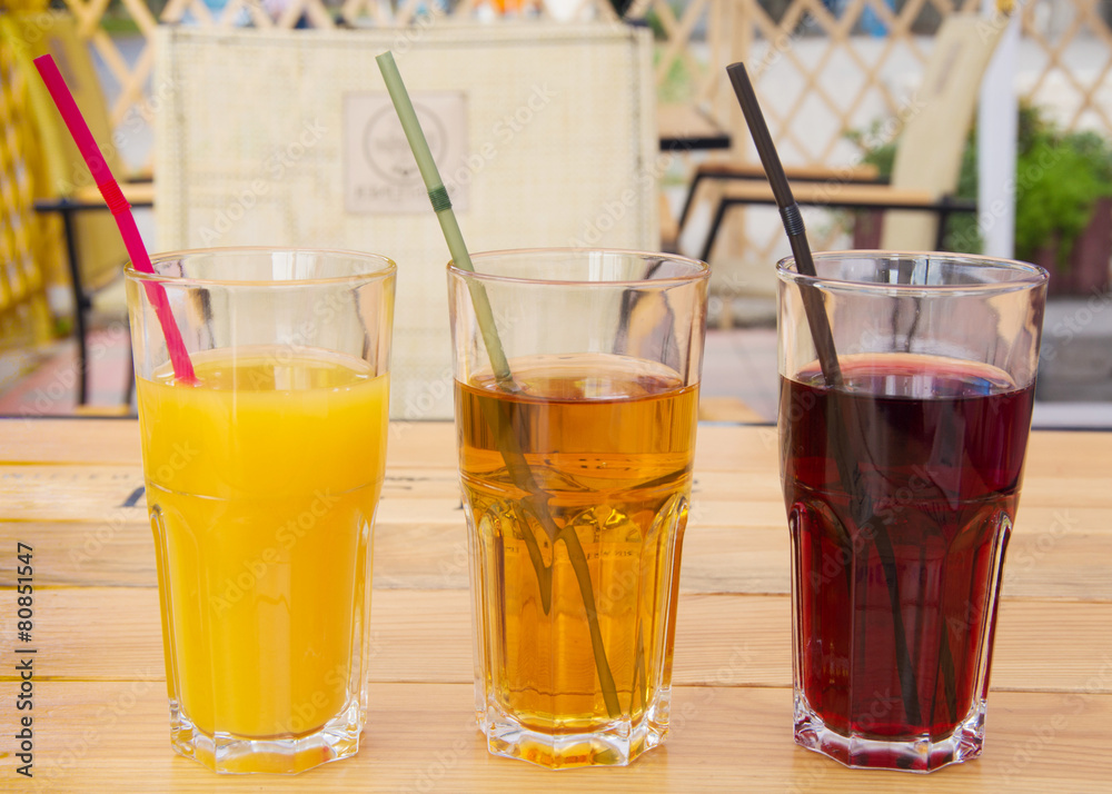 glasses of juice glasses of juice