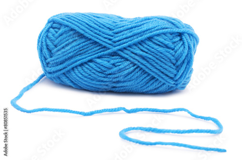  knitting yarn isolated on white