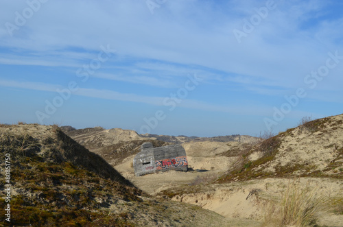 bunker in dune landscape photo