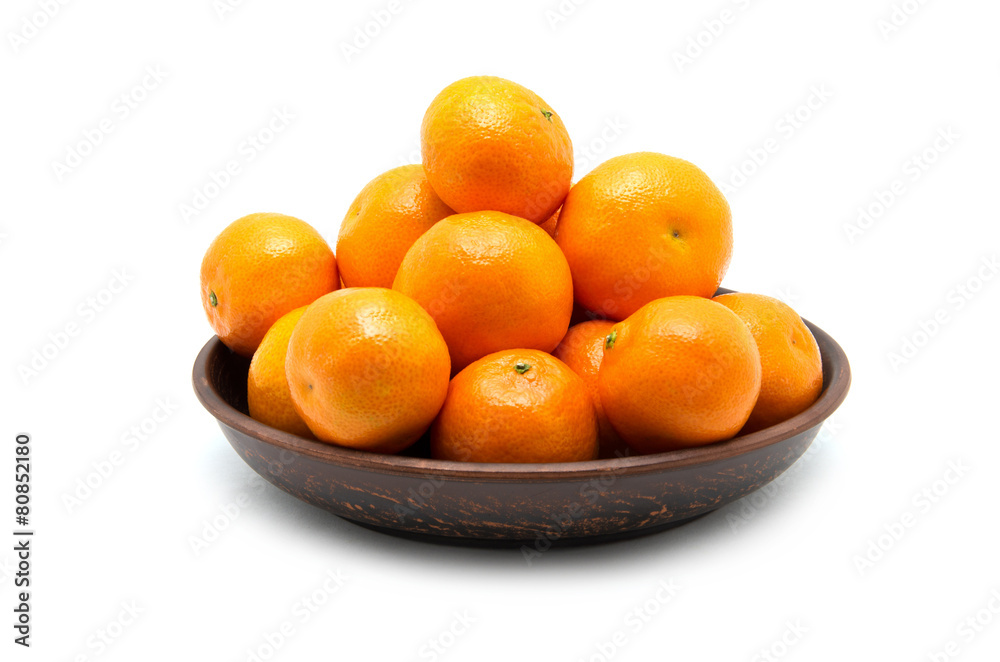 tangerine or mandarin fruit isolated 