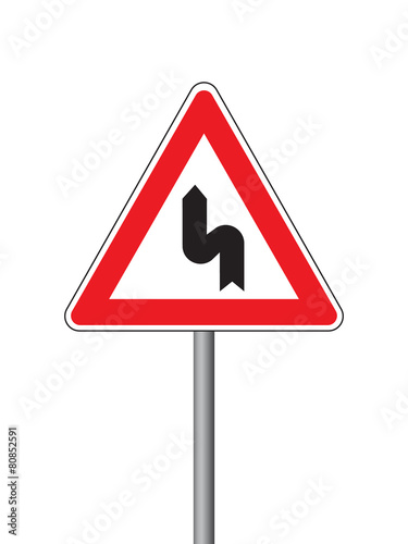 Dangerous bend to the left