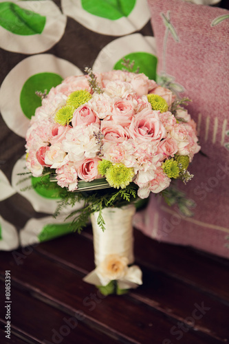 Vintage romantic pink and green bouquet