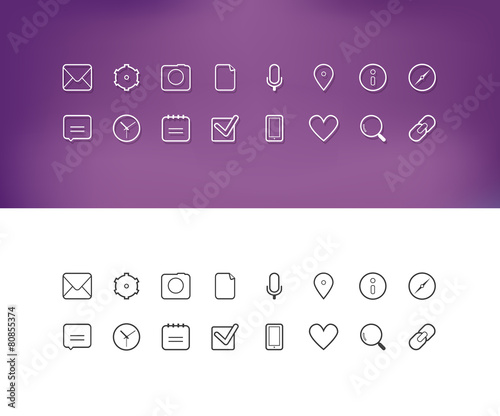 Thin line icons for Web and Mobile. vector