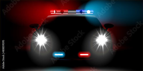realistic police car front view