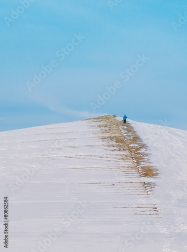 A sculpture in Sapporo park in winter, Mount Moere