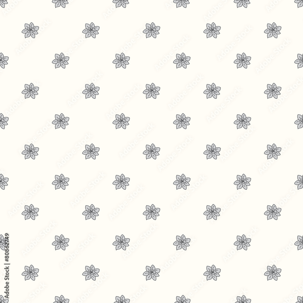 Vector seamless retro pattern flower Bud Vector seamless retro pattern flower Bud