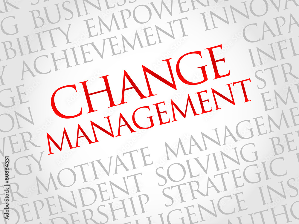 Change management word cloud, business concept
