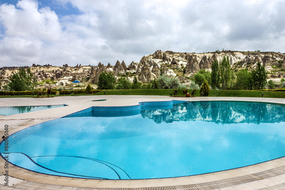 Open swimming pool, Goreme, Cappadocia, Turkey