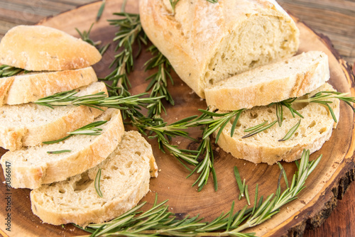 fresh baked resomary bread loaf