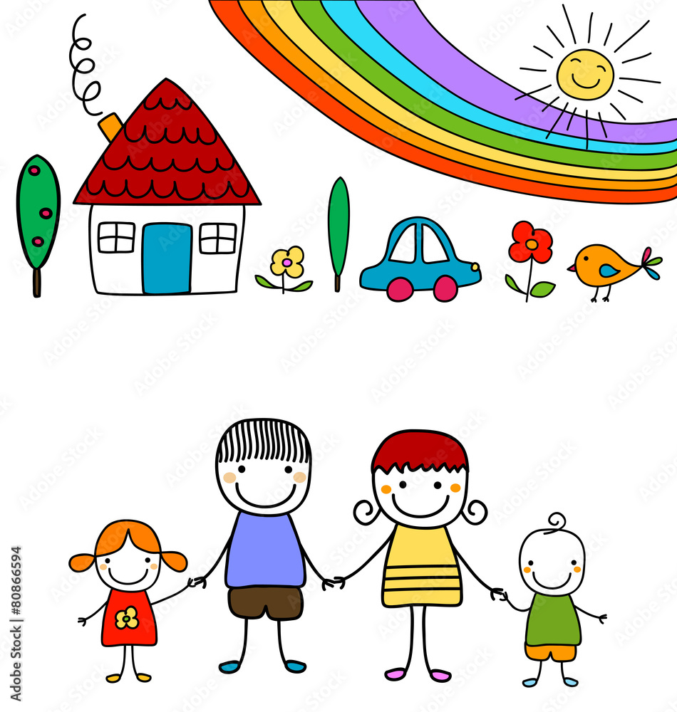 happy family and rainbow happy family and rainbow