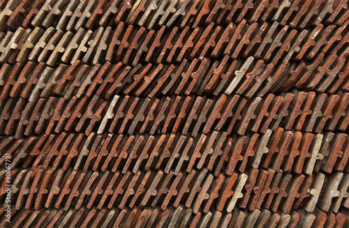 Old roof tiles stack