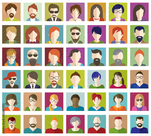Set of People Flat icons. © vectorgirl
