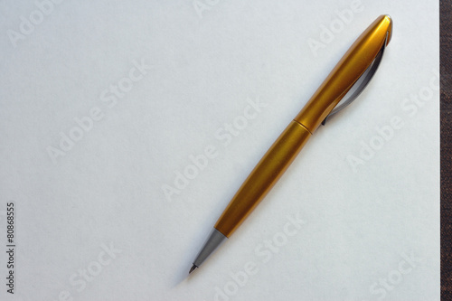 sheet of paper and golden pen -2