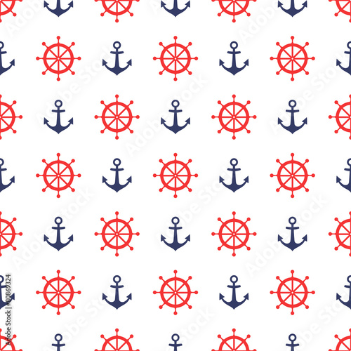 Cute seamless nautical background.