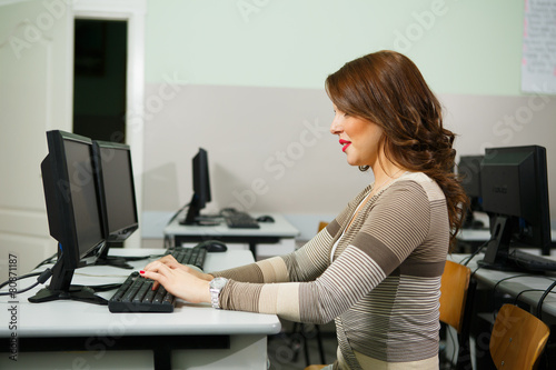 Young woman working on the computer