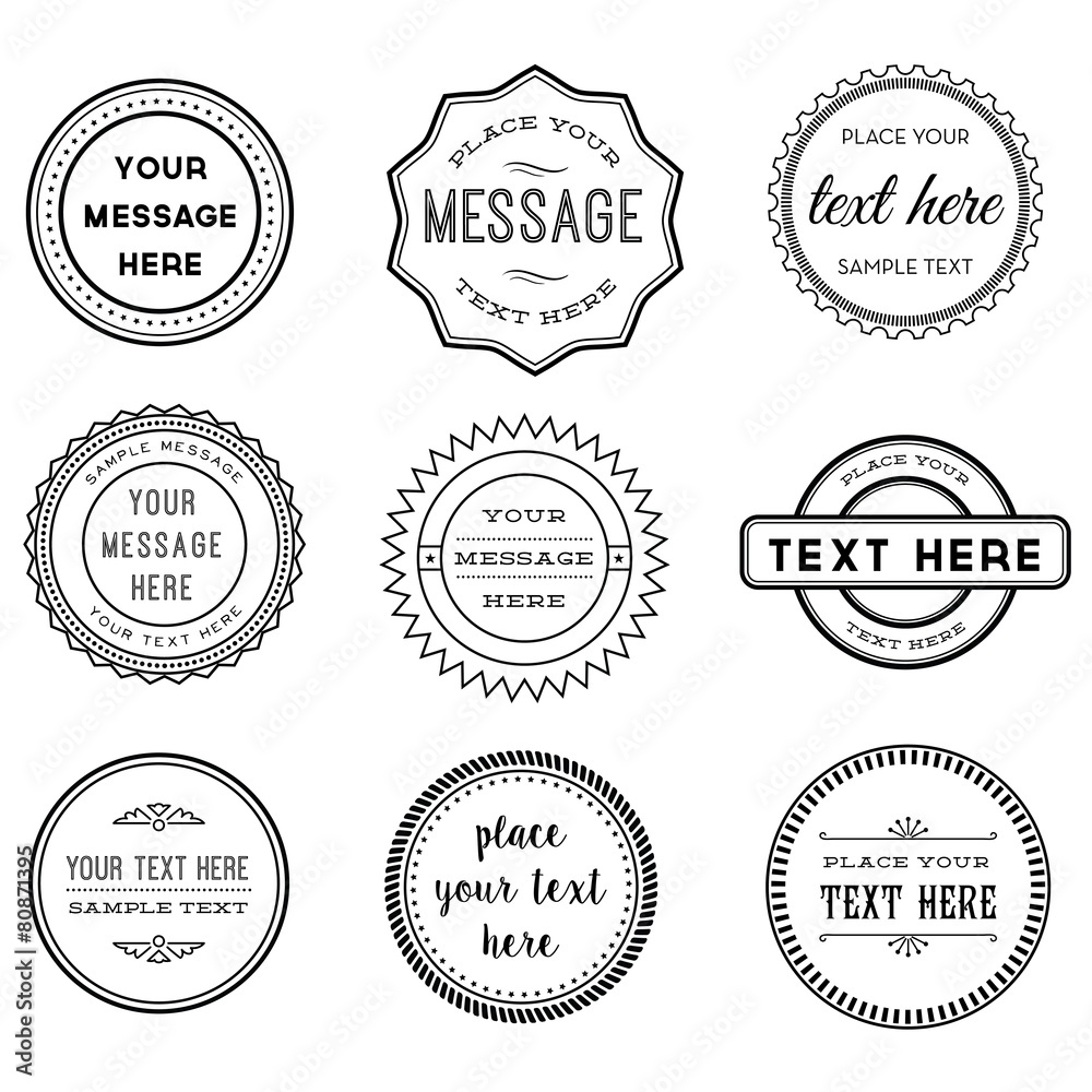 Vector Set of Retro Stamps and Badges - obrazy, fototapety, plakaty 