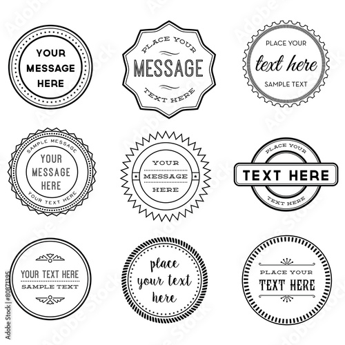 Vector Set of Retro Stamps and Badges photo