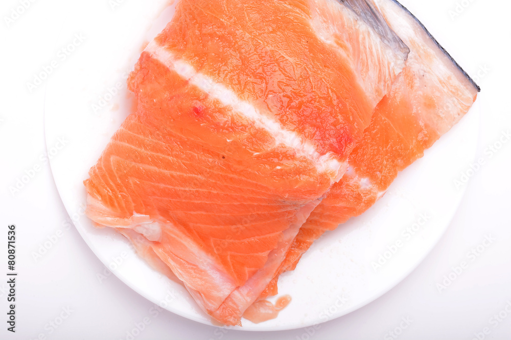 Slice of red fish salmon Slice of red fish salmon