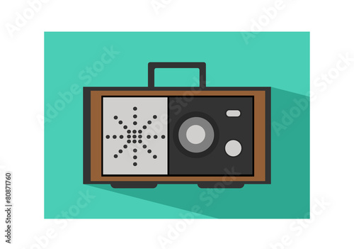Retro radio flat icon