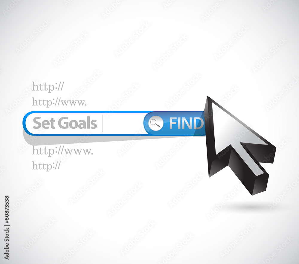 set goals search bar sign concept set goals search bar sign concept