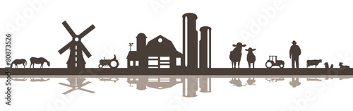 Bauernhof Silhouette
