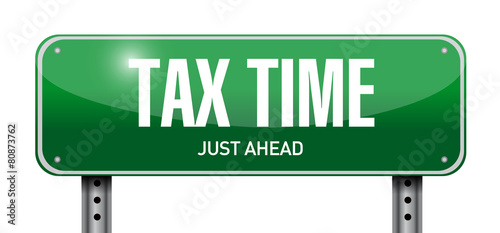 tax time road sign illustration design