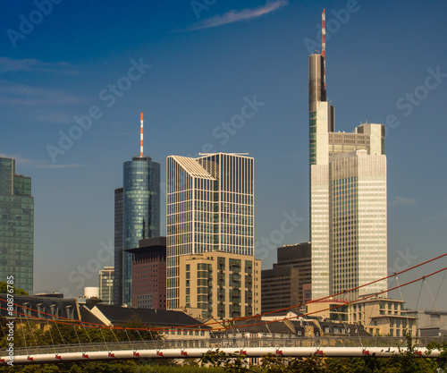 Skyline of Frankfurt, Germany, in front of the river Main