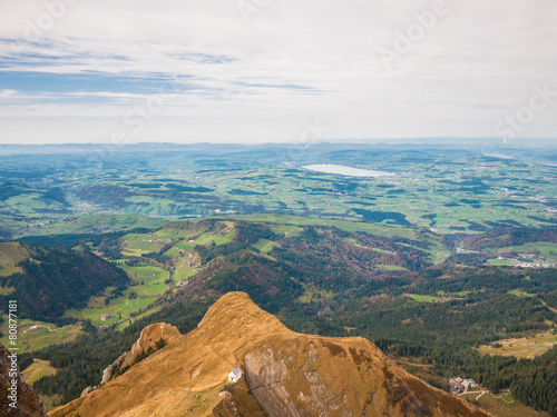 Aerial view of Lucerne lake and the Alps near Pilatus © Peter Stein