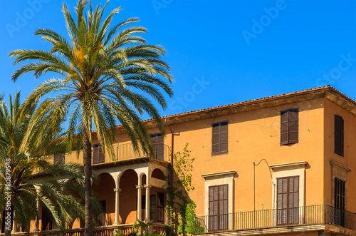 Historic buildings in old town of Palma de Mallorca  Spain