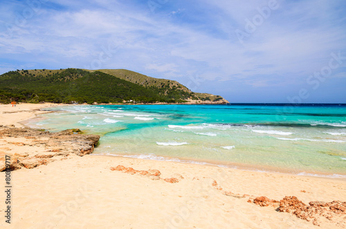 View of beautiful Cala Ratjada beach  Majorca island  Spain