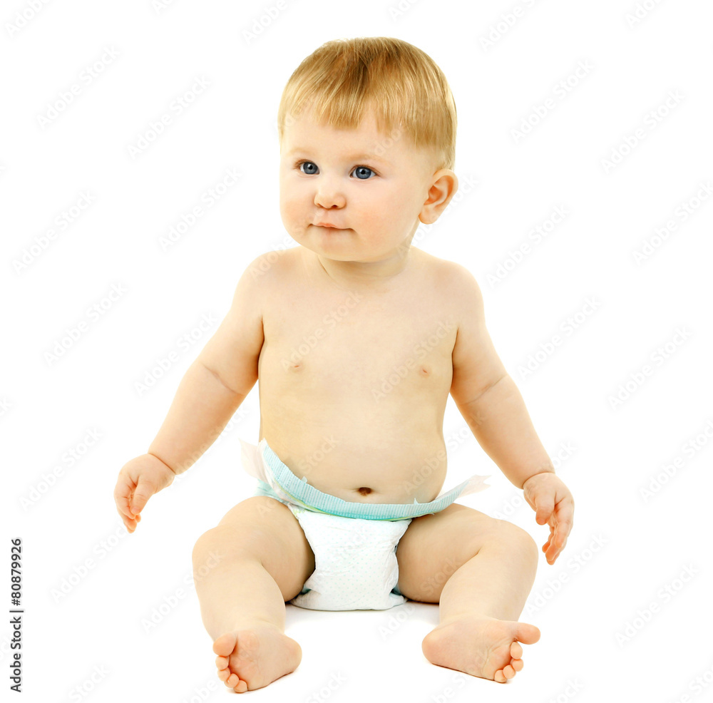 Portrait of cute baby, isolated on whit Portrait of cute baby, isolated on whit