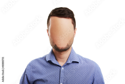 man with blank face