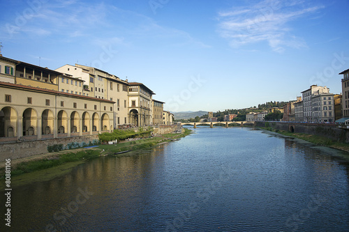 Ponte alle Grazie bridge in Florence in Italy in summer photo