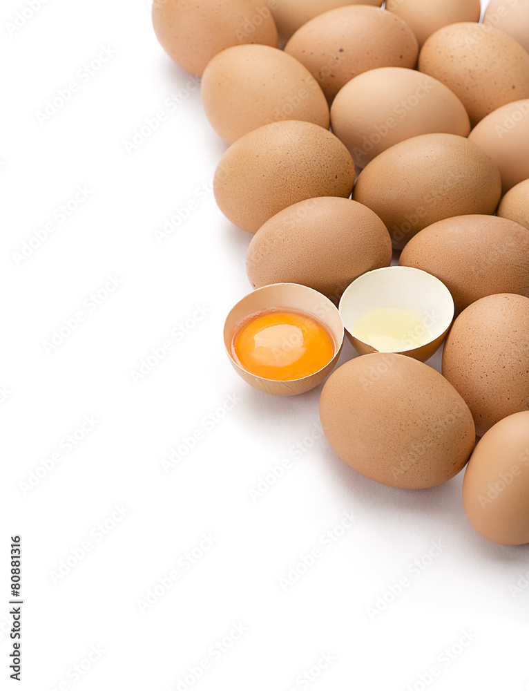 Eggs with space for your text isolated on white background Eggs with space for your text isolated on white background