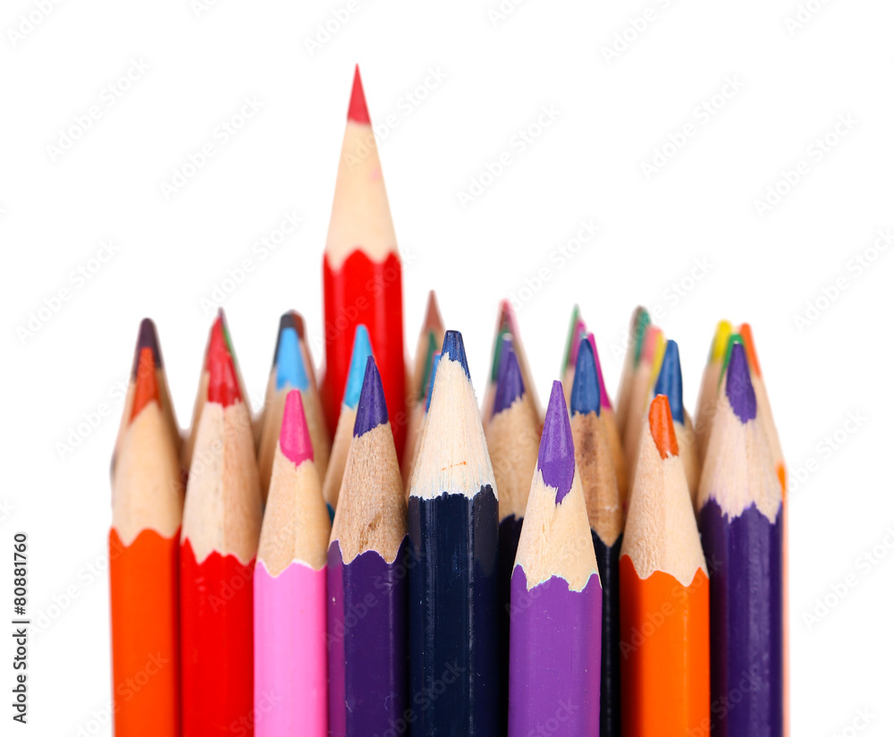 Colorful pencils, isolated on white