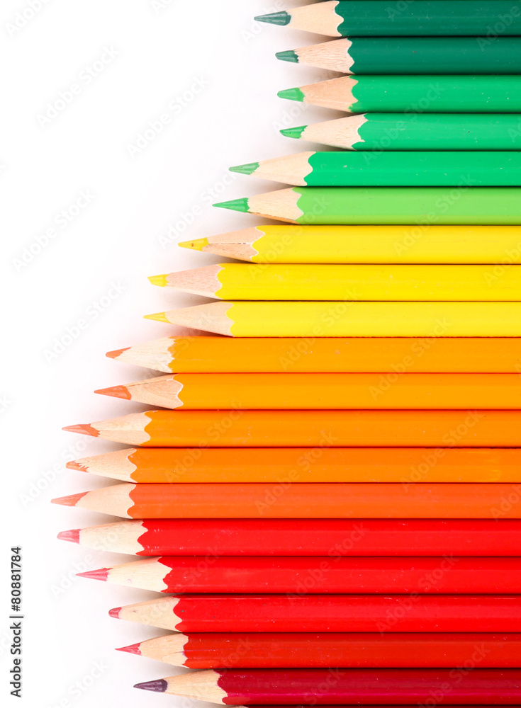 Obraz premium Colorful pencils, isolated on white