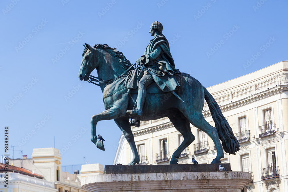 Reiterstatue von Juan Carlos dem II in Madrid, Spanien