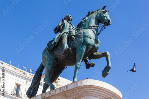 Reiterstatue von Juan Carlos dem II in Madrid  Spanien