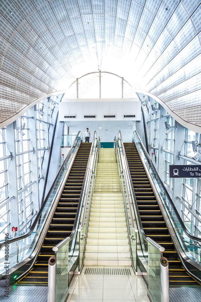 Fototapeta premium Automatic Stairs at Dubai Metro Station
