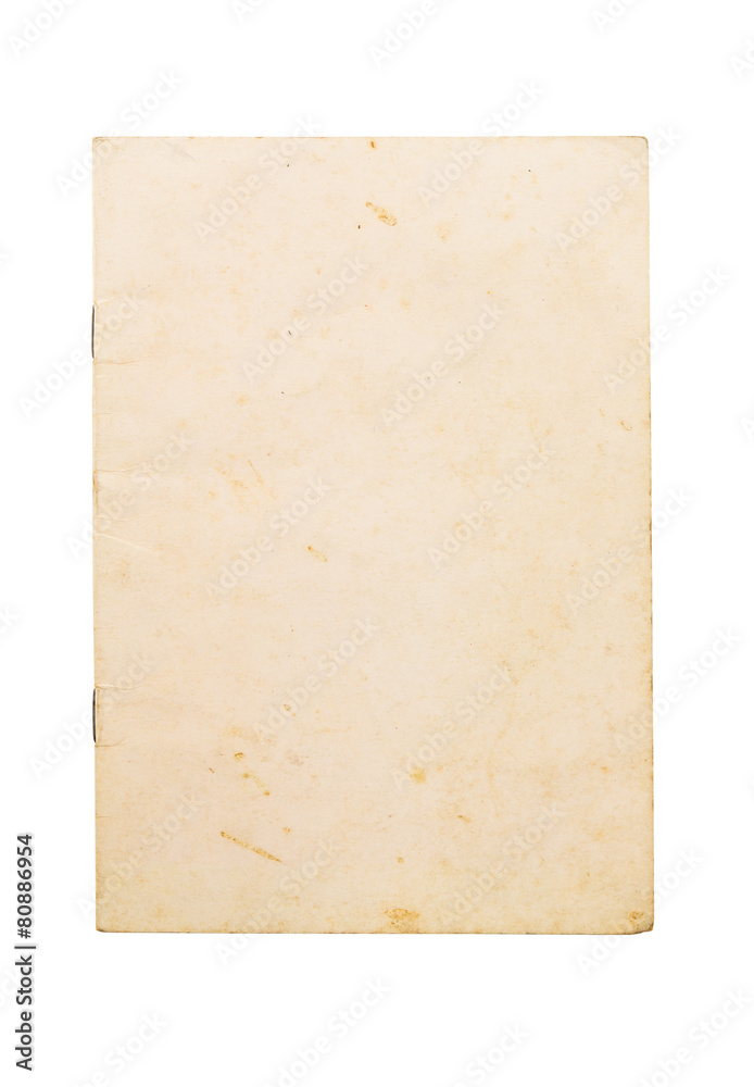 Blank old note book cover