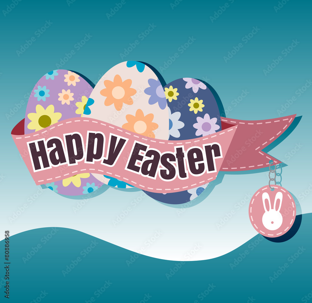 Fototapeta premium Happy Easter Typographical blur Background vector format eps 10