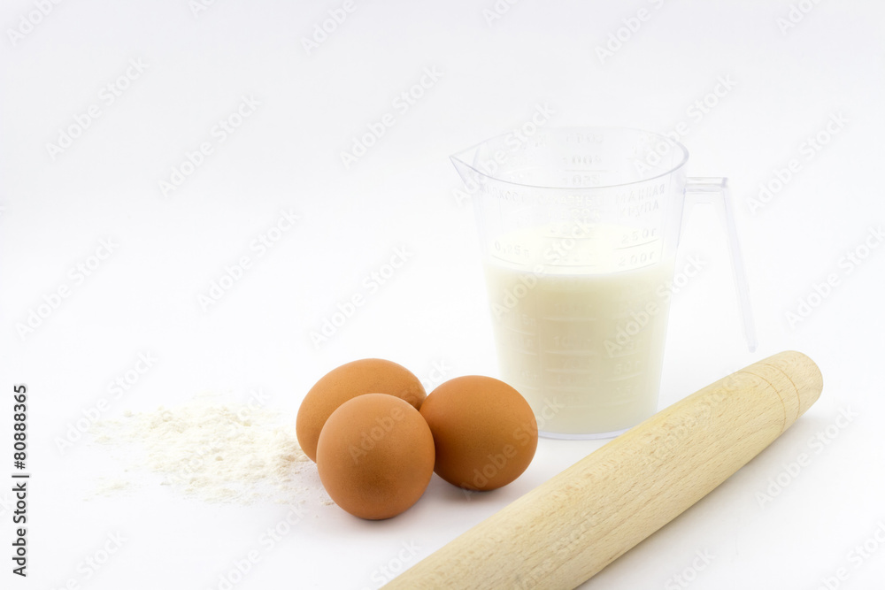 Food ingredients and kitchen utensils for cooking Food ingredients and kitchen utensils for cooking